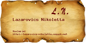 Lazarovics Nikoletta névjegykártya