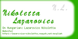 nikoletta lazarovics business card